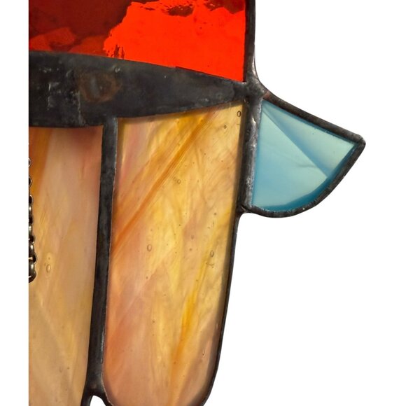 Stained Glass Hamsa Hand Suncatcher Bead Accents Jewish Window Decor Gift 6" - Picture 10 of 12